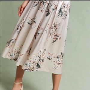 Anthropologie Champagne Garden Skirt by Della Bee